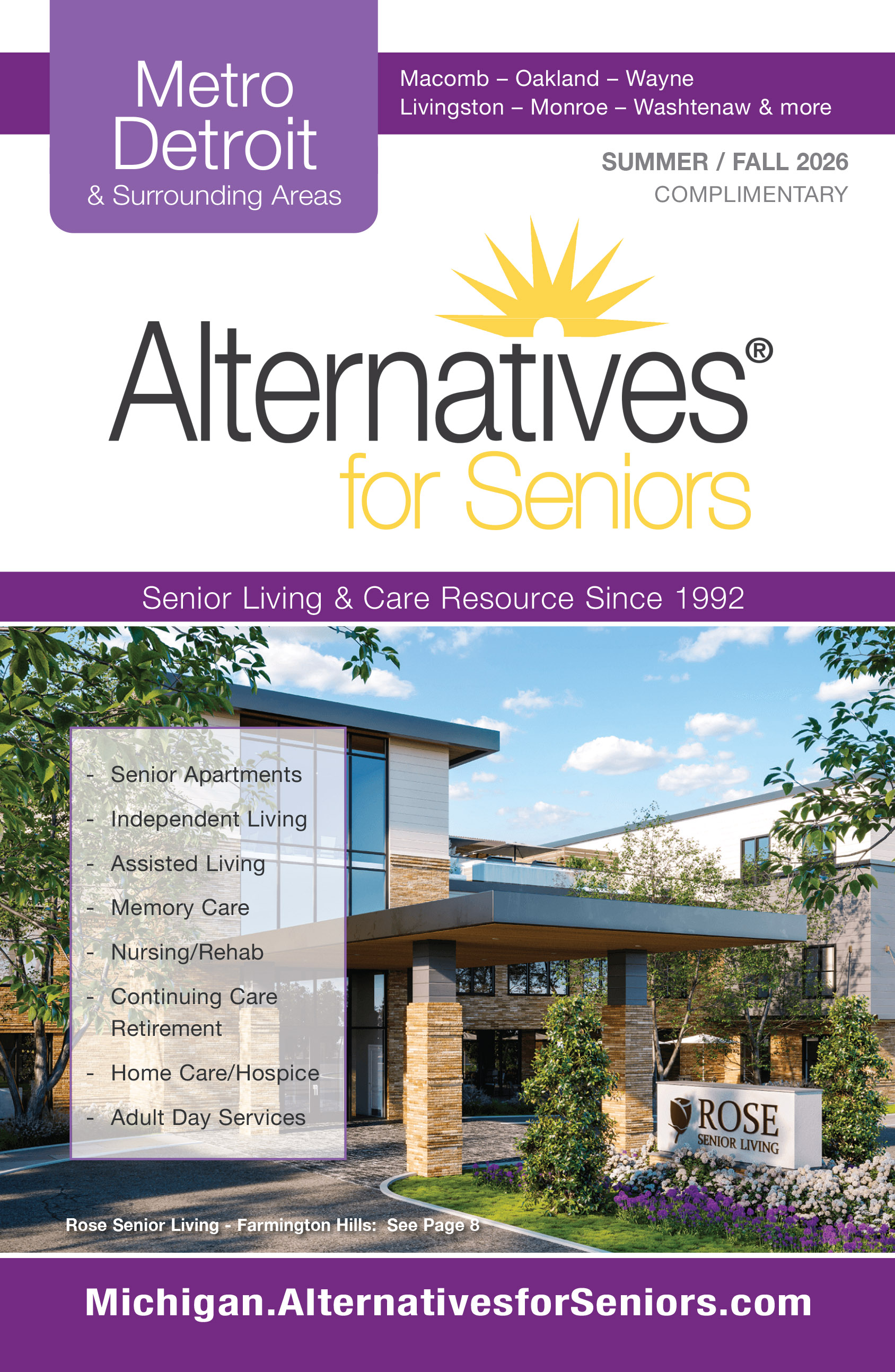 Alternatives for Seniors Metro Detroit Senior Housing and Care Directory — print edition